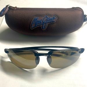 Maui Jim Black Polarized Rimless Glasses